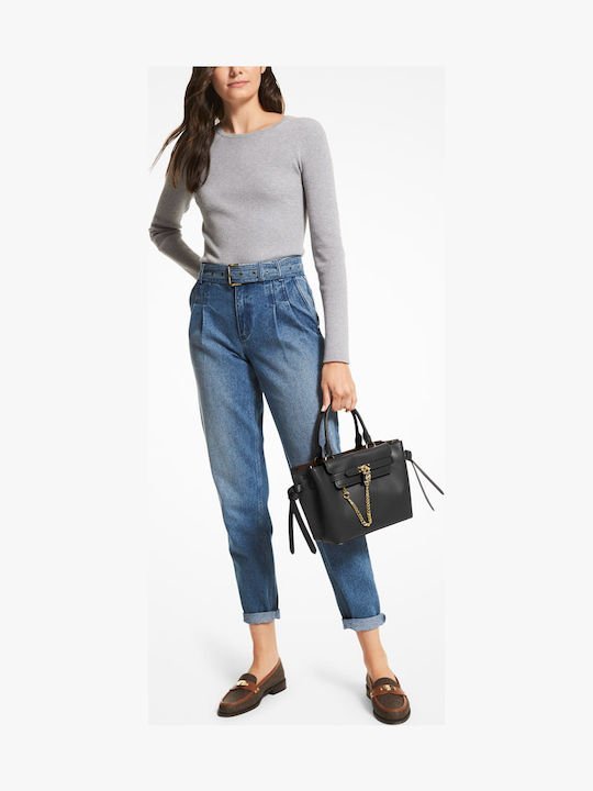 Michael Kors Hamilton Legacy Δερμάτινη Γυναικεία Τσάντα Tote Χειρός Μαύρη