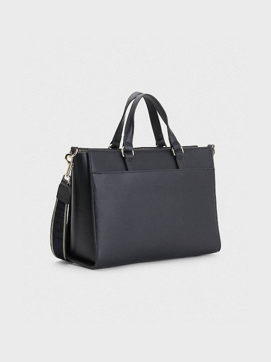 Tommy Hilfiger Joy Satchel Γυναικεία Τσάντα Tote Χειρός Μαύρη