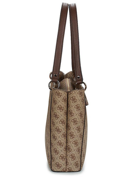 Guess Noelle Γυναικεία Τσάντα Καφέ