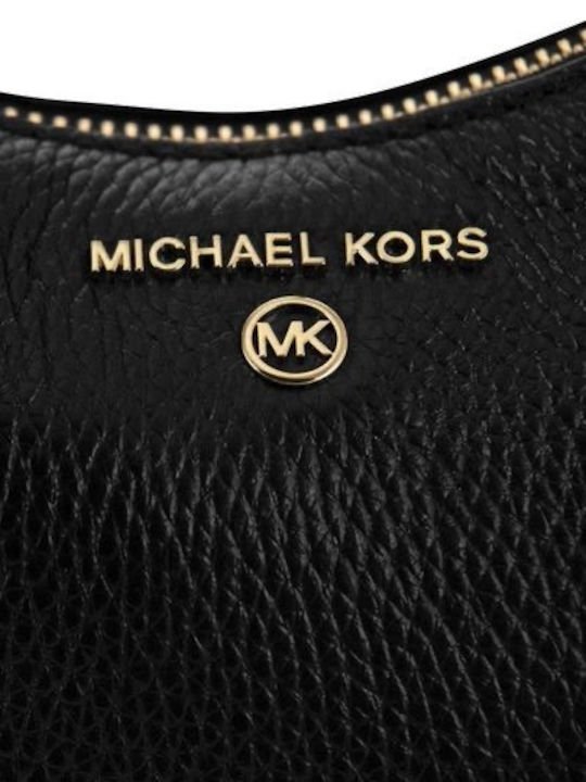 Michael Kors Jet Σετ Δερμάτινη Γυναικεία Τσάντα Ώμου Μαύρη