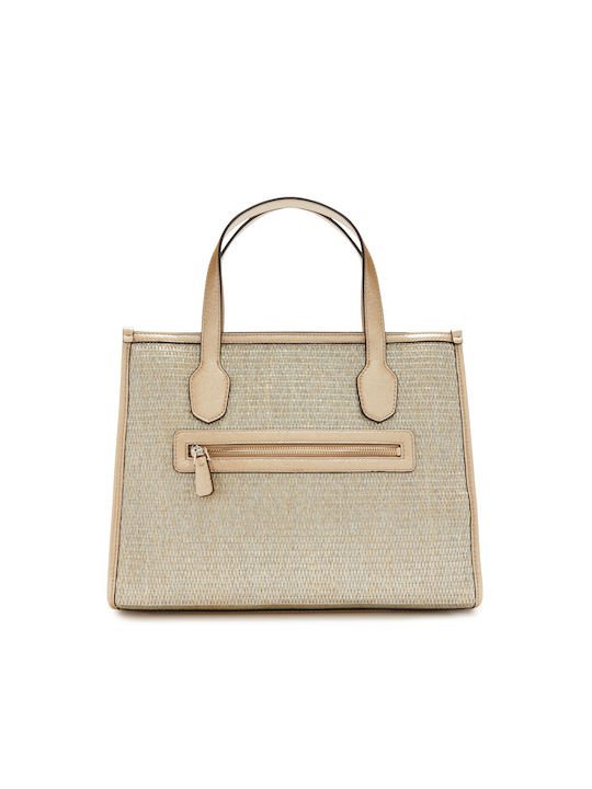Guess Silvana Γυναικεία Τσάντα Tote Χειρός Χρυσή